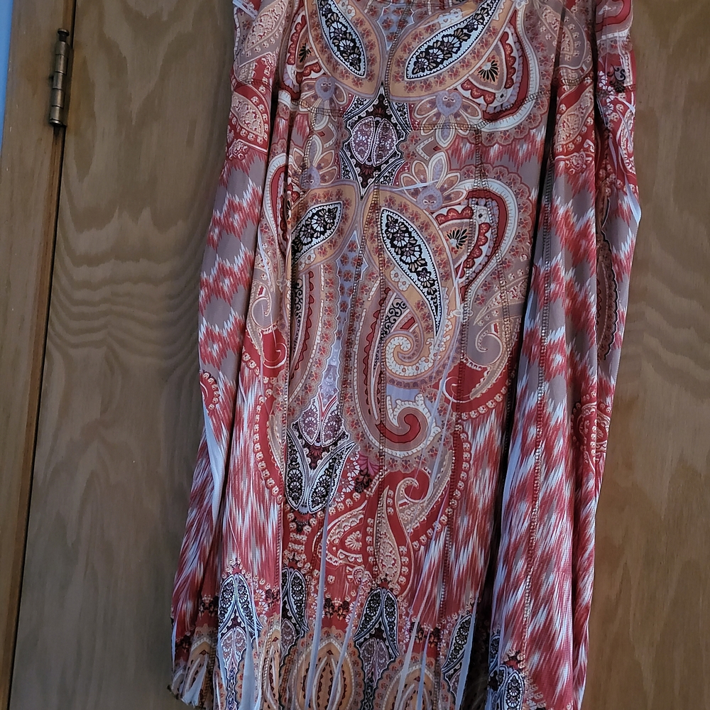 Style & Co. A-Line Skirt - Red and Black Paisley